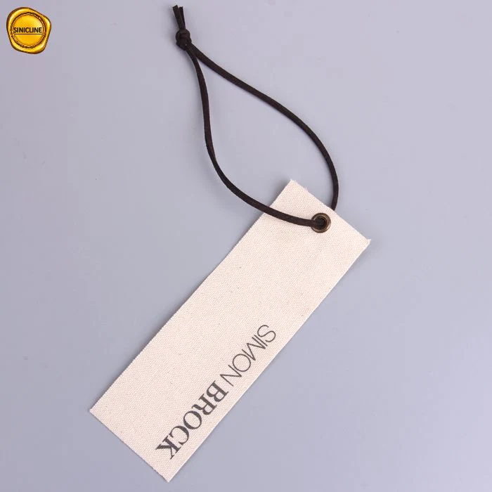 Sinicline Vintage Canvas Hang Tag with Metal Eyelet and Suede Rope for Clothing