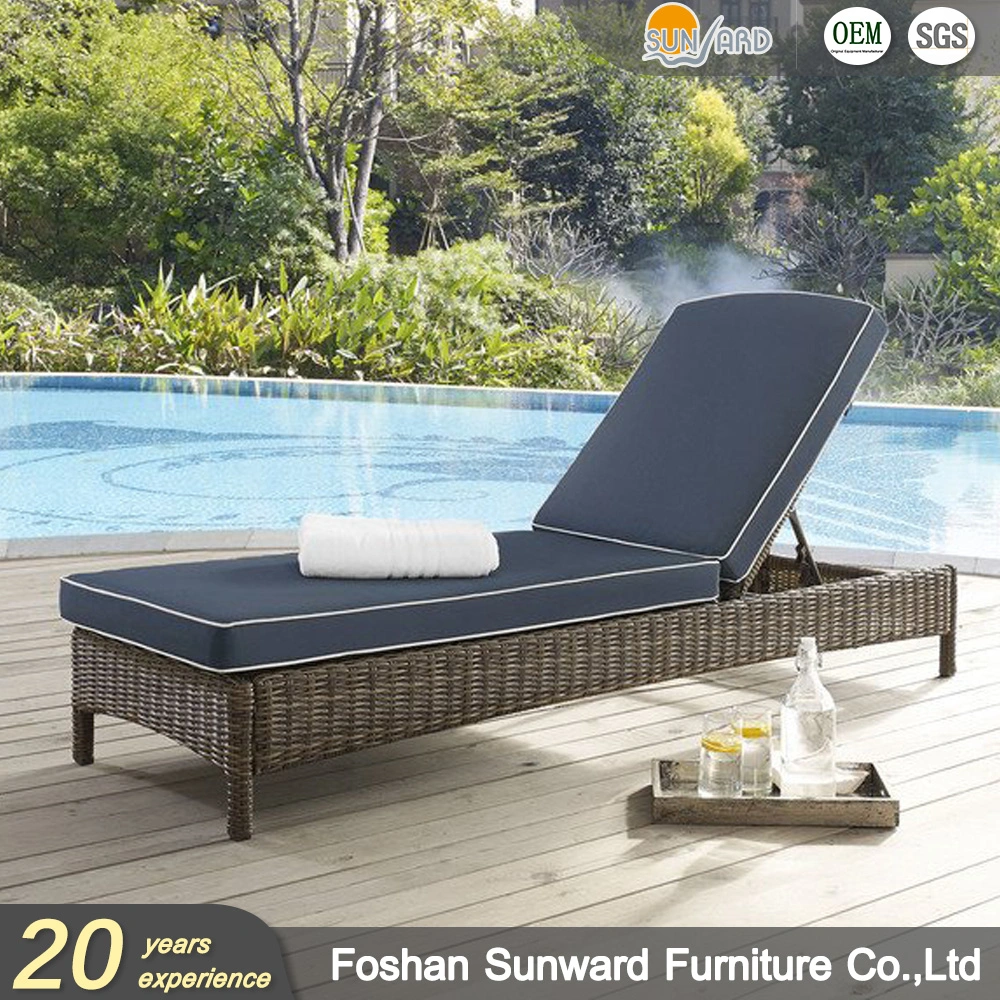 Personnalisé moderne rotin Loisirs jardin Hôtel Sun Bed extérieur Chaise de plage