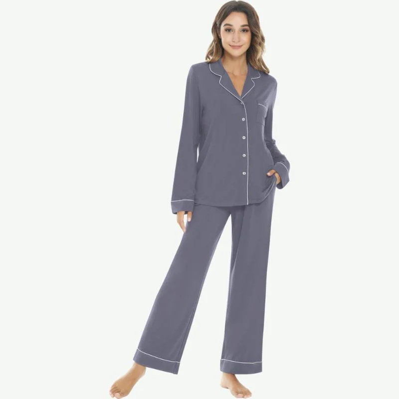 Ensemble de pyjamas pour femmes sur mesure Ensemble de pyjamas de luxe pour femmes Loisirs Pyjamas en gros Pyjamas en bambou biologique.