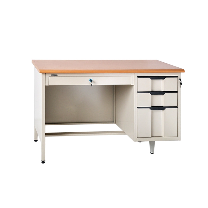 Best Metal Single Office Computer Desk with Keyboard Tray and Drawers Manufacturer