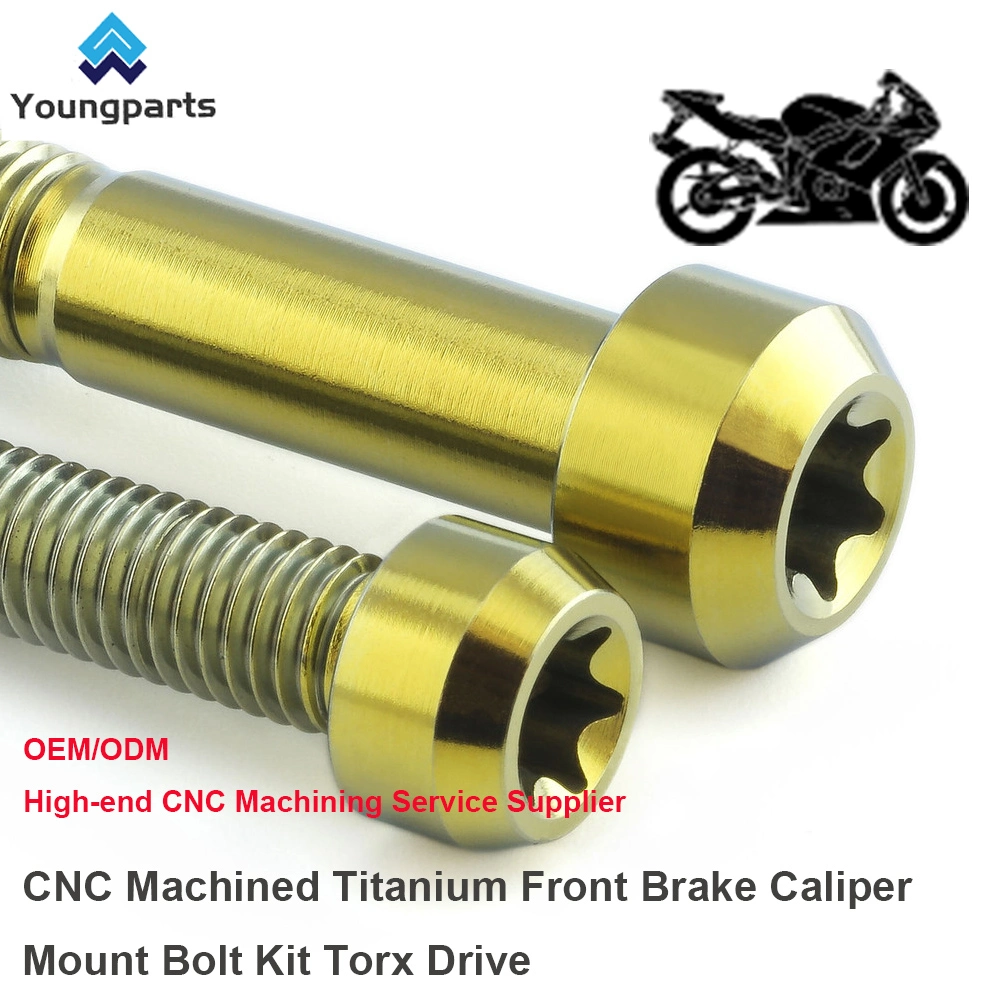 CNC Turned Titanium Front Brake Caliper Mount Bolt Kit - Optimized for Precision and Performance