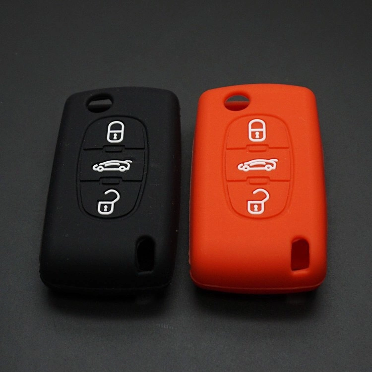 Gummi Silikon Auto Schlüssel Shell Case Cover Werbegeschenk für P Eugeot 3 Tasten