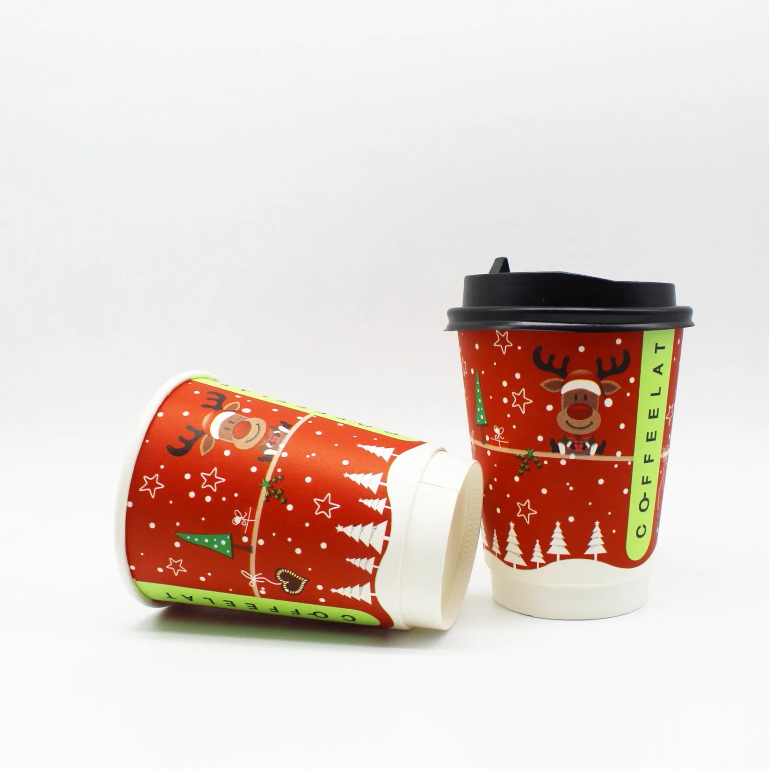 Santa 12oz Disposable Paper Christmas Cups