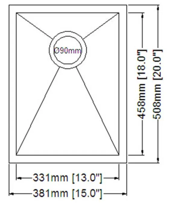 L'eau évier en acier inoxydable 304 Fabricant évier de cuisine fente unique de petite taille à la main droite -Lavage du bassin de la piscine de l'angle