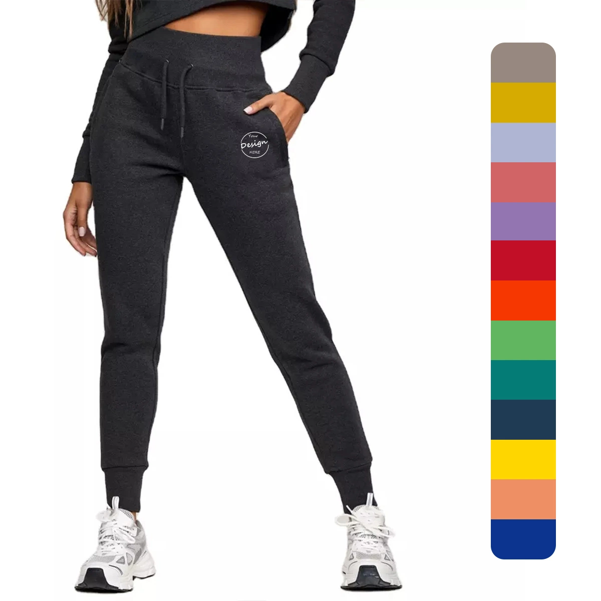 Grossiste personnalisé Mode Street Wear Jogger Pantalons en coton à cordon de serrage Pantalons de survêtement pour femmes Sports Running.