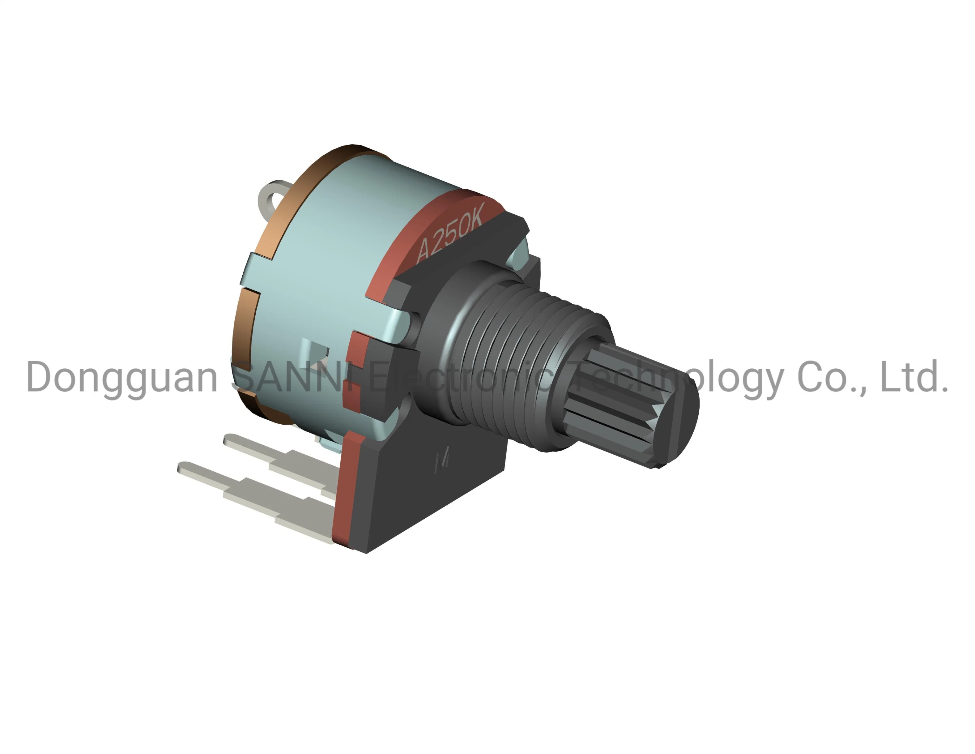 RV16801NS Potentiomètre rotatif à arbre isolé de 16 mm à unité unique avec commutation