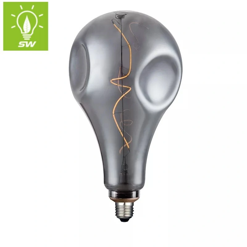 A160 Special Shape E27 E40 B22 6W 8W 10W Smoky Black Glass Big LED Filament Lamp Bulb