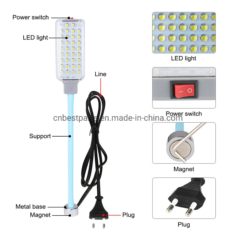 مصباح عمل SMD مصباح فحص قابل للطي مصباح LED مع كابل