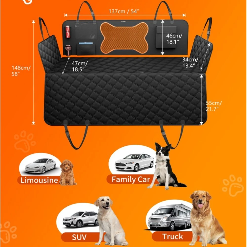 Zipper Design Dog Car Cover for Back Seat for Cars Suvs & Trucks