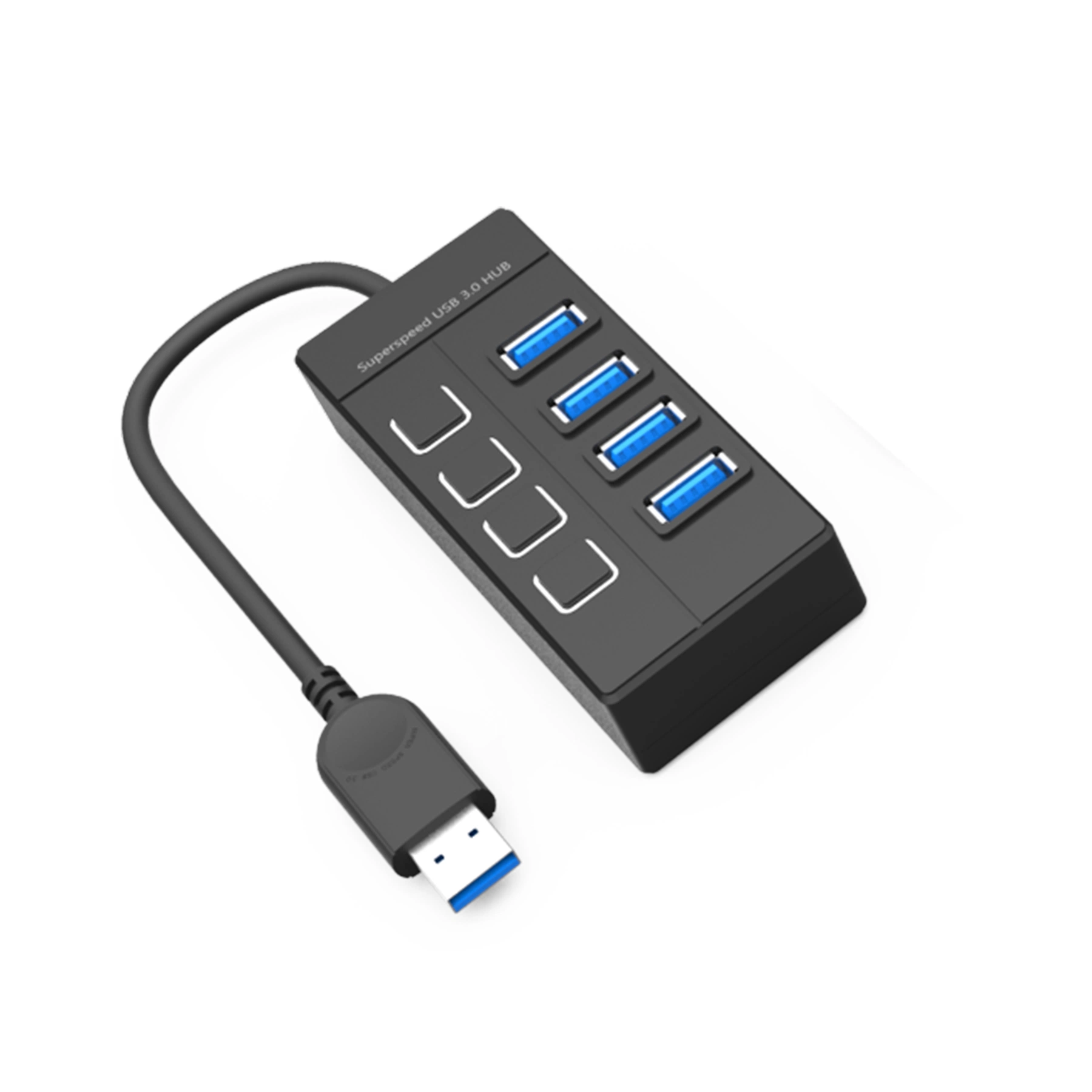 Hub de puerto USB 3,0 4 Winstrars con interruptor de alimentación