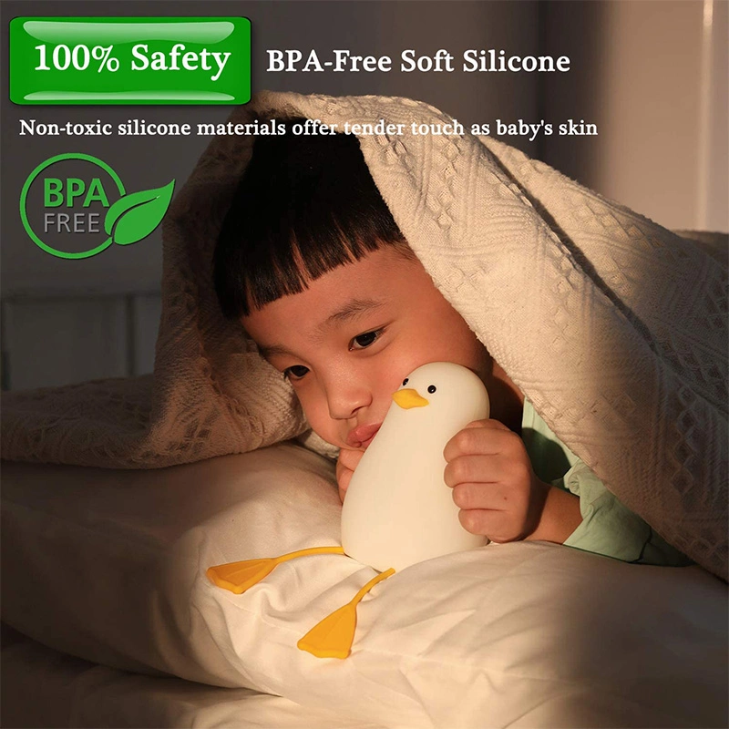 Nova luz criativa noturna em silicone Duck cute para crianças Brinquedos