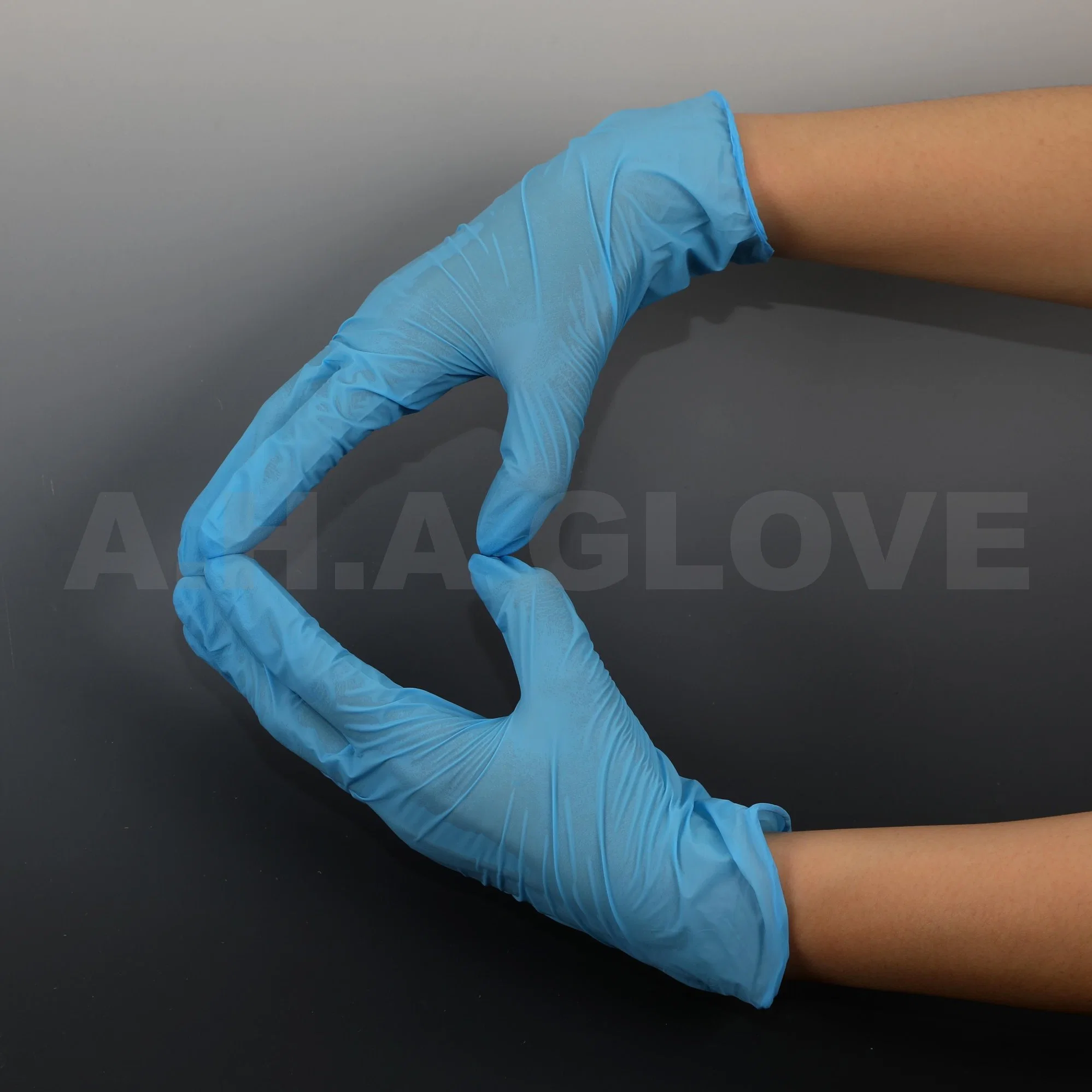 Medical Supply Powder Free Powdered Food Contact Finger Texture Examination Disposable Nitrile Glove for Hand Cleaning