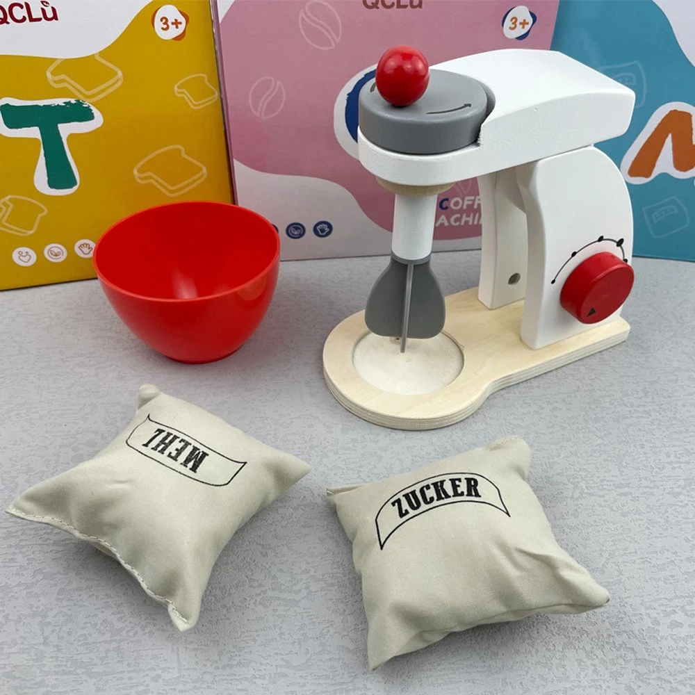Kinder Pädagogische Holzsimulation Mikrowelle Backofen Brotmaschine Kaffeemaschine Set Küchenspielzeug