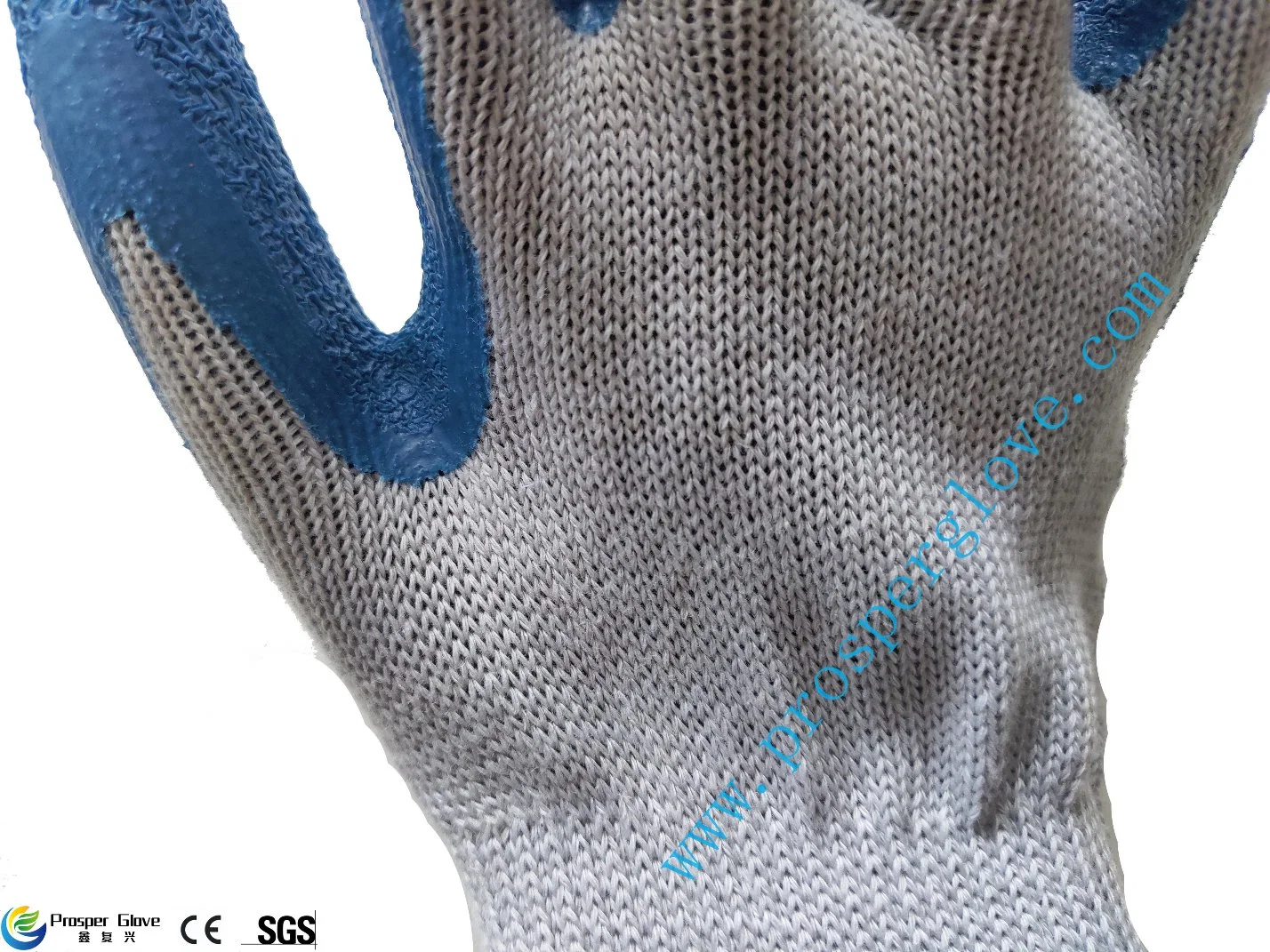 Calibre 10 Revêtement de paume en latex de coton fini de travailler ondulée Gants industriels