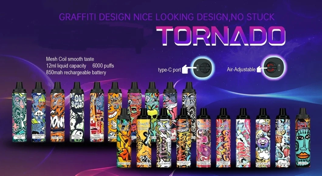 China Wholesale/Supplier Randm Tornado 6000 Disposable/Chargeable Vape Device Wholesale/Supplier 6000 Puffs with 30 Flavors vape Disposable/Chargeable Vape