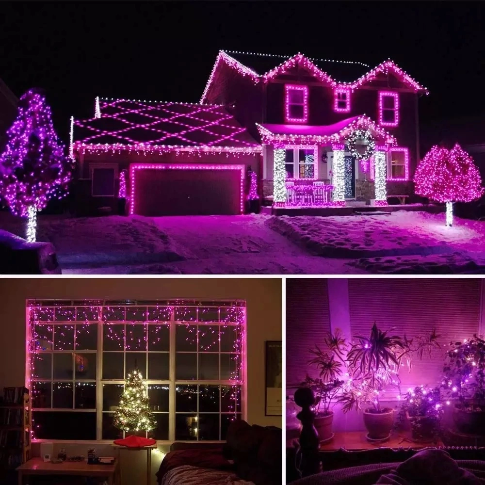 Multi Color Outdoor Solar String Lights with Memory Waterproof Holiday Decoration 50 LED Christmas Decoration