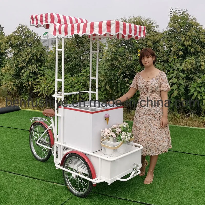 China Benfu pedal eléctrico Trike cerveza de café de comida rápida bicicleta Helados kiosco