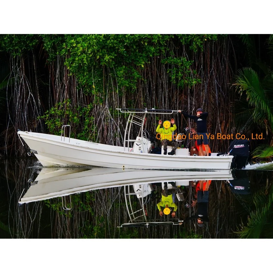 Liya 14-25pieds Bateau de pêche en fibre de verre Panga Bateau Bateau à passagers de la vitesse de l'eau de la rivière des bateaux à moteur pour la vente