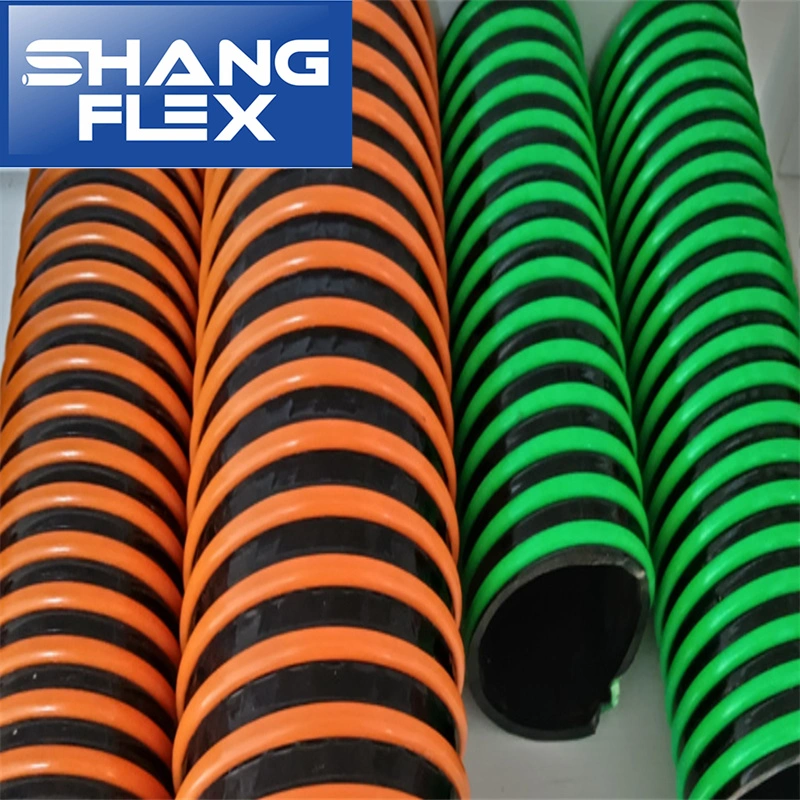 Shangflex Corrugated Wave Surface Reinforced Flexible Soft PVC Suction Vacuum Pipe Hose