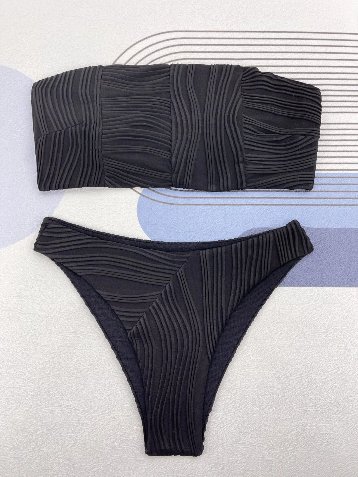 Novos fatos de banho Swimsuit Striped Sexy Bikini Set para mulher