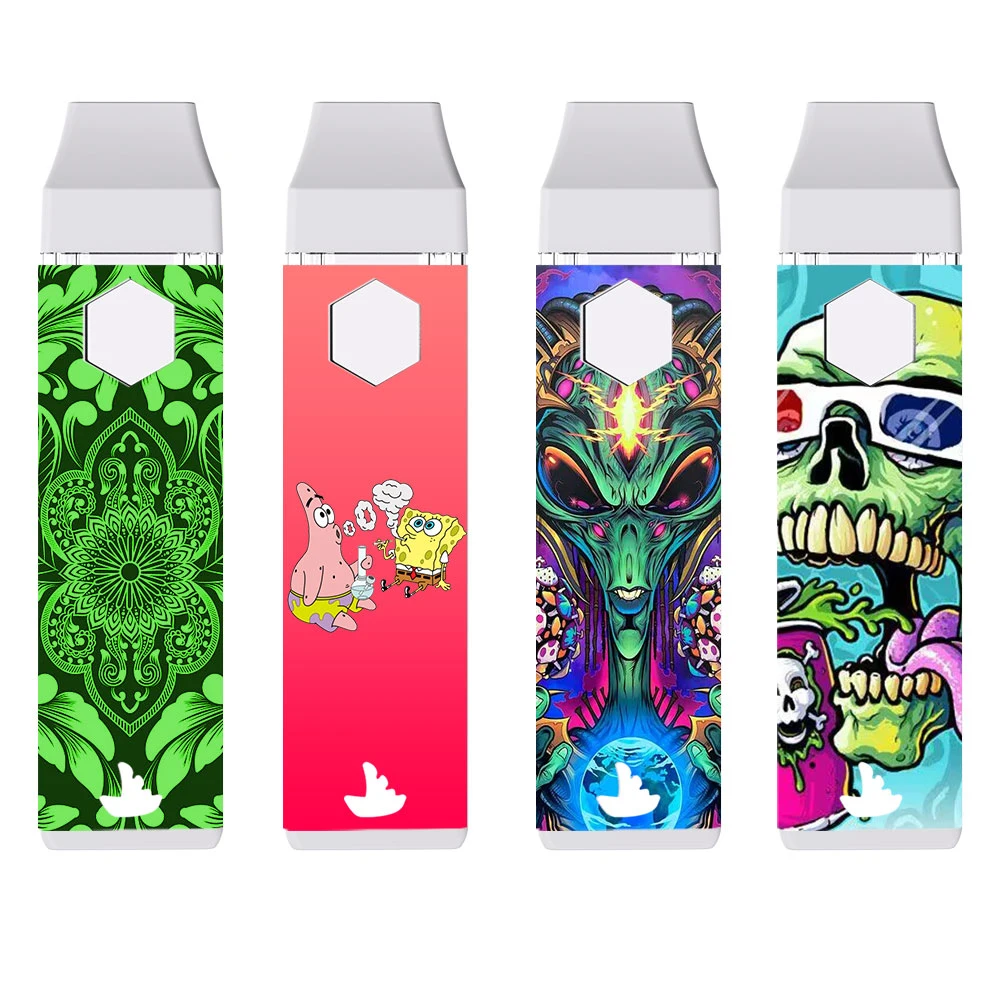 2g Flat Disposable Custom Vape Pod Vapes Pods Custom OIL Caixa personalizada de resina viva para janela Imprimir logo marca OEM