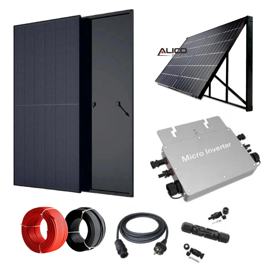 Solar Grid Tie Microinverter todo en uno Solar Panel 600W Set Plug and Play Solar Kit Solar Balcony System