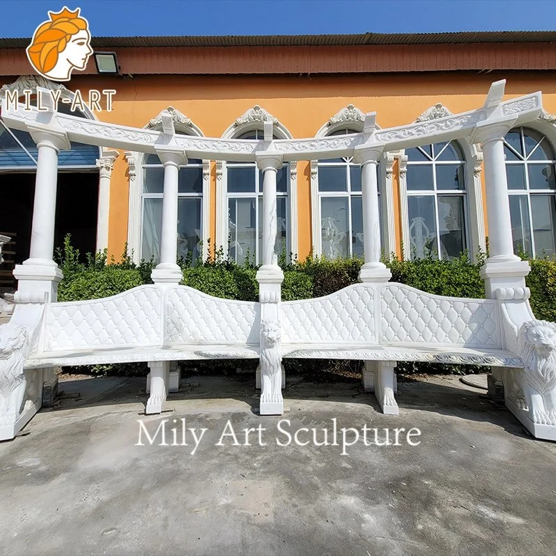 Custom Garden Natural Stone Marble Benches for Outdoor Decor