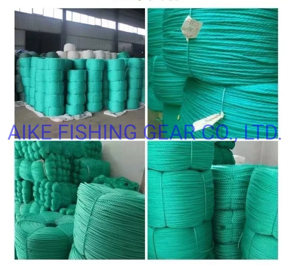 6mm-10mm Nylonrope White/Black/Blue/Green Color 3 Strands Twisted Polyamide/PP/Nylon for Pelagic Fishing Packaging Rope