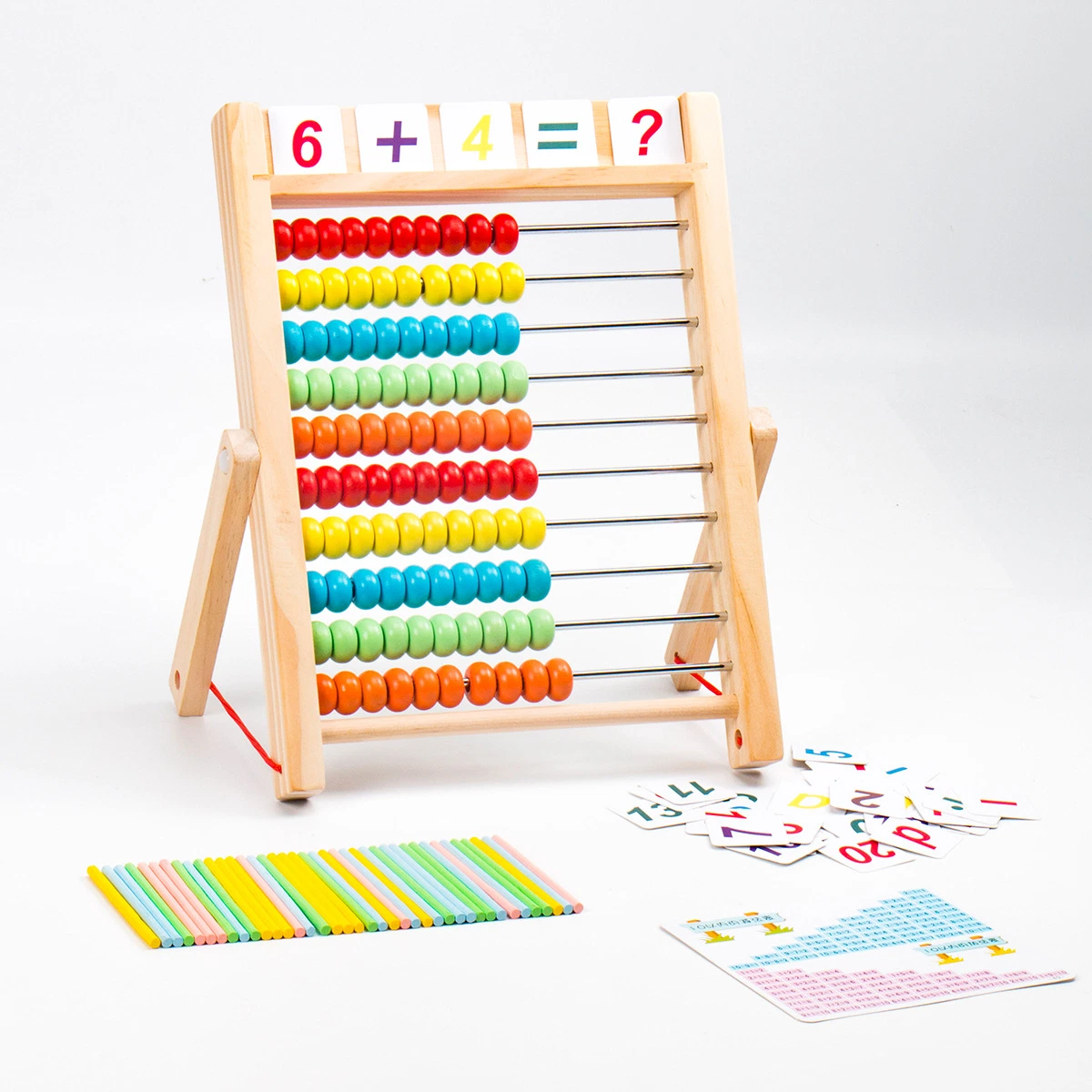 Wooden Multiplunctional Abacus Beads for Children Math Operation