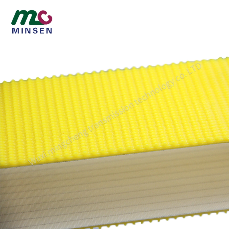 Factory Cheap Yellow PVC Rough Top Conveyor Belt for Inclined Conveying/Jogging Machine/Packing Machine/Logistics