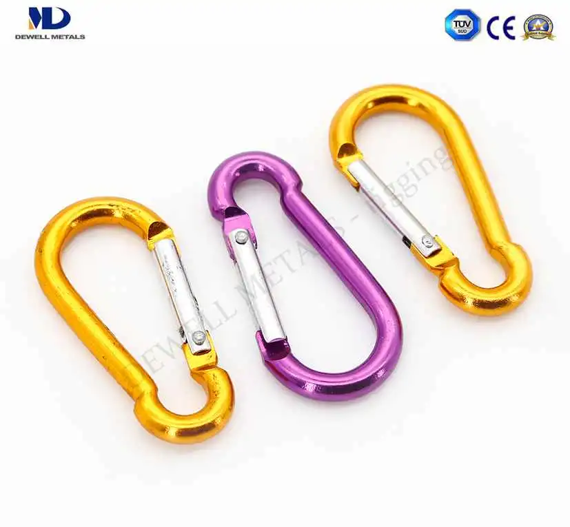 Colored Aluminum Carabiner Snap Hook D Type Egg Type Carbine Type for Camp or Bags