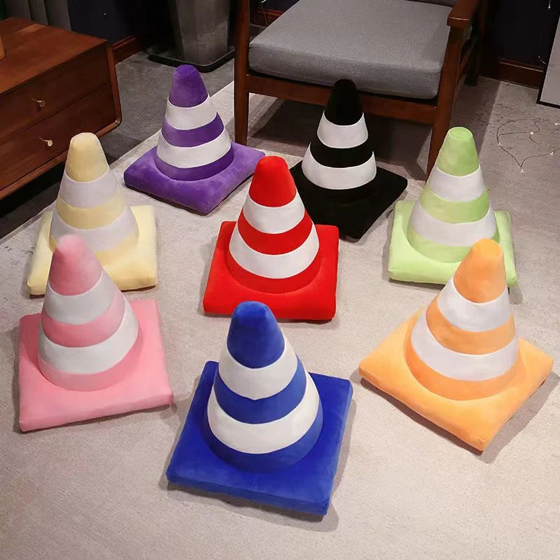 Creative Barricade Throw Pillow Conical Ragdoll Imitation Cone Bucket Sofa Back Cushion Bay Window Decoration Ornaments Toy Gift