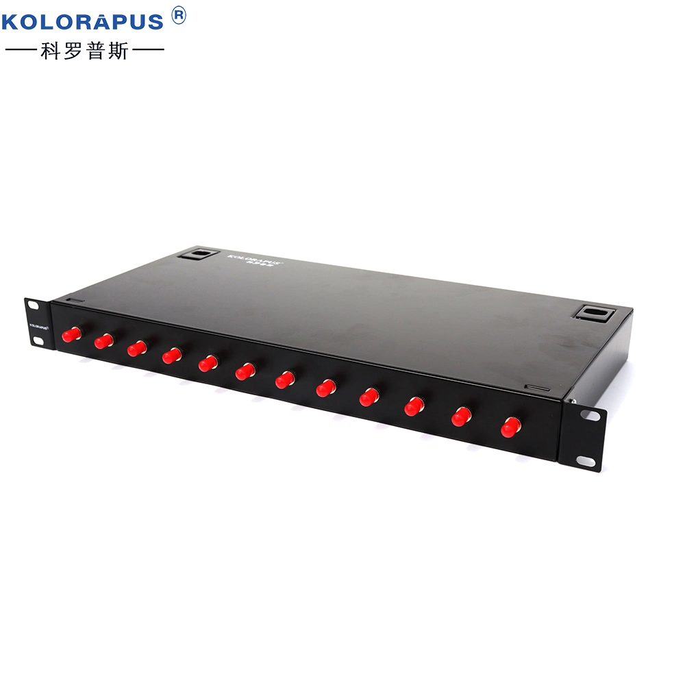Bastidor de distribución de fibra óptica de 1U 12 puertos Kolorapus (caja de terminales) Tipo ST