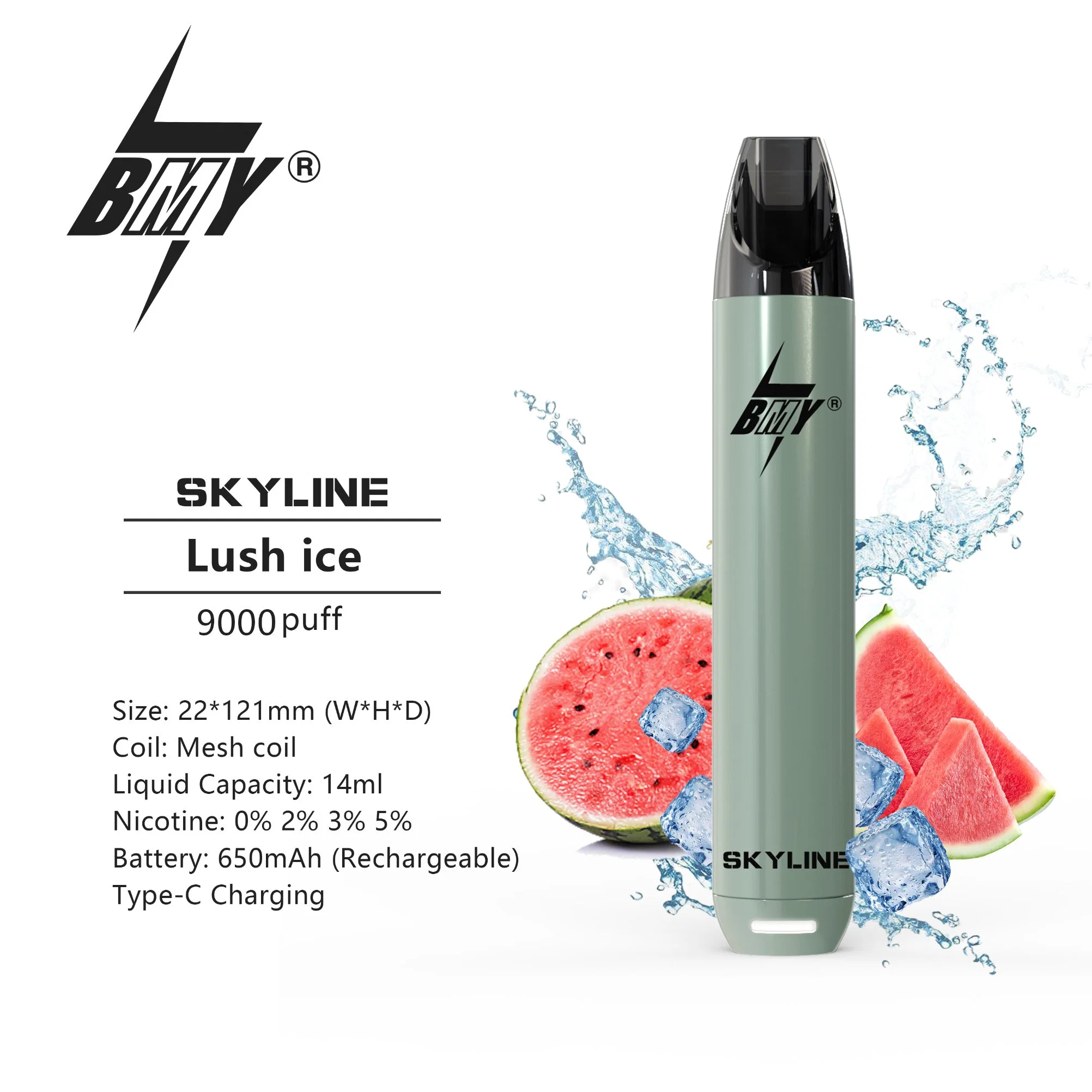 Bmy-Skyline High quality/High cost performance  Mesh Coil Vape 25 Kinds Flavor Ecig OEM/ODM Disposable/Chargeable Pen Vape