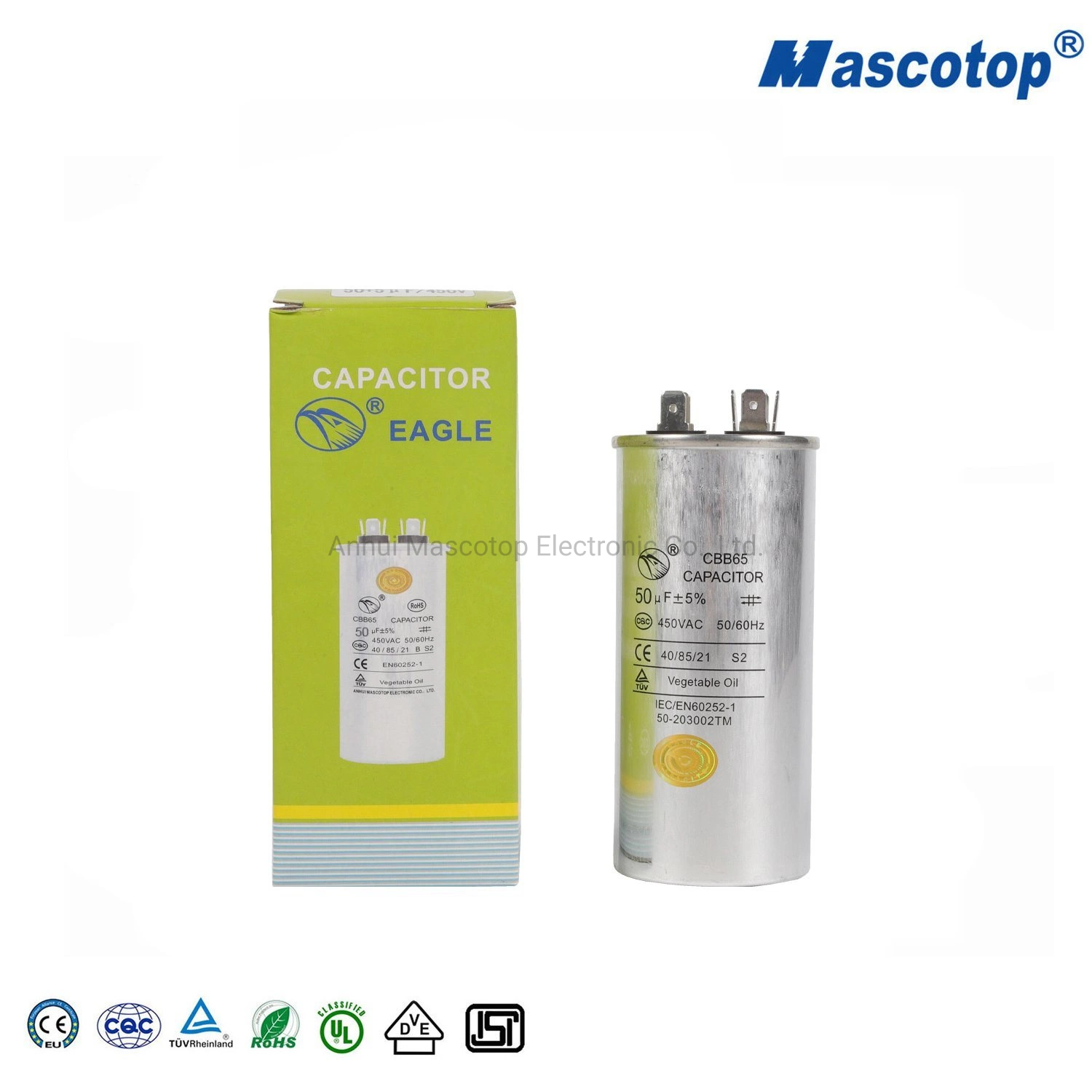 Cbb65 AC Motor Run Film AC Capacitor للمحرك مع أفضل سعر