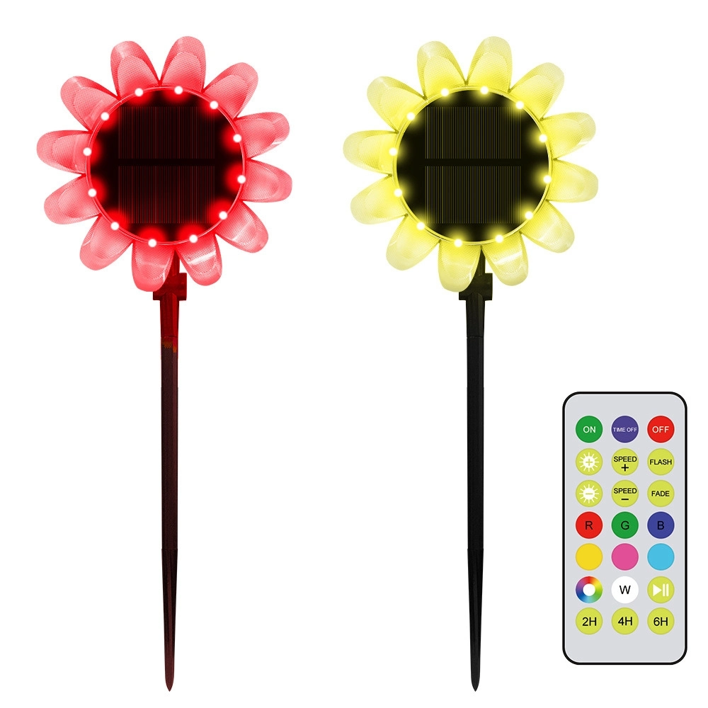 Impermeable Solar Powered Floating Pool Lights Sunflower Shape Ci24787