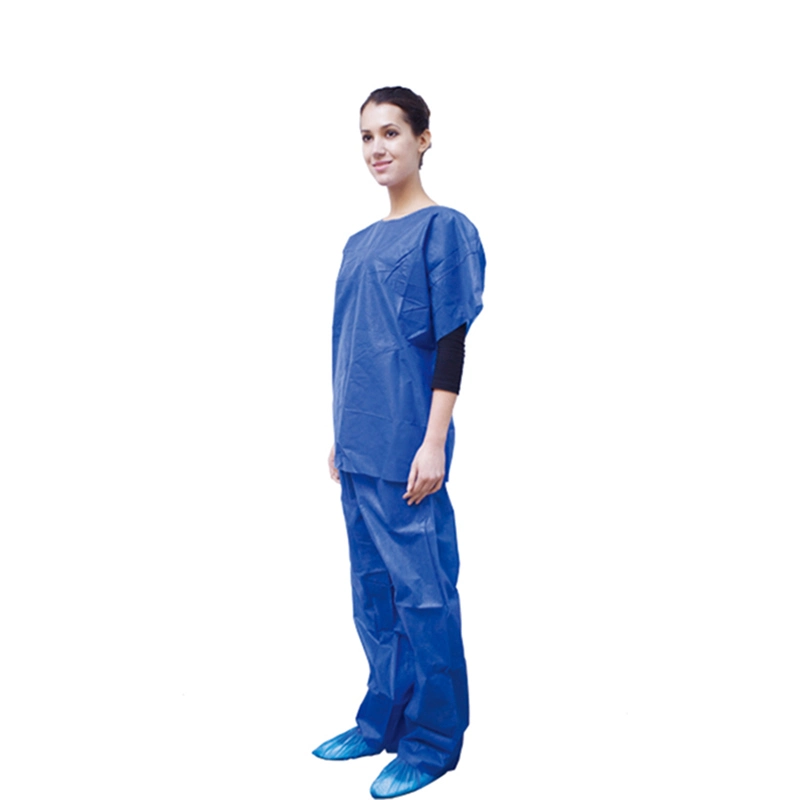 Matorral desechable azul traje médico