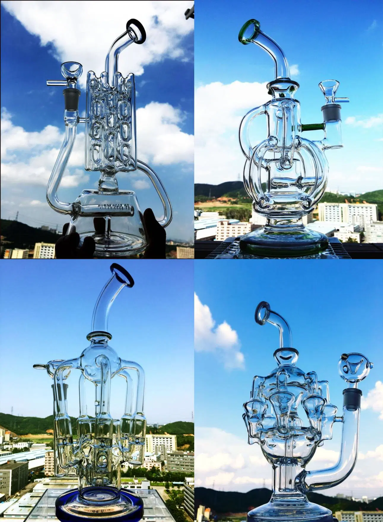 China Manufacturer New Heady DAB Rig Glass Water Pipe, Diamond Glass Wholesale/Supplier Recycler Glass Smoking Pipe