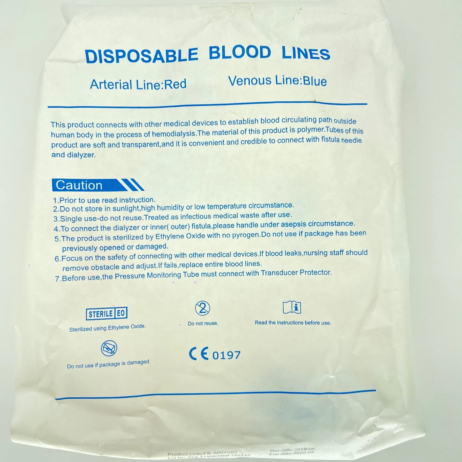 Disposable Dialysis Bloodline Hemodialysis China Blood Line Tubing Set OEM.