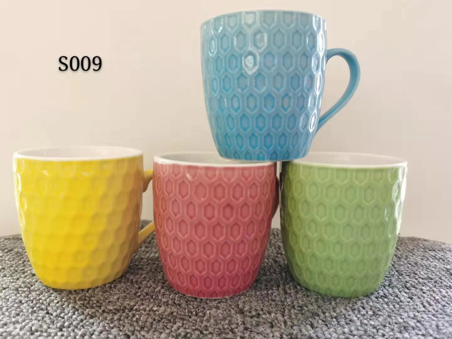 Manufacturer Exporter Daily Use Reusable Emboss Craft Ceramic Coffee Juice Cup Porcelain Mug