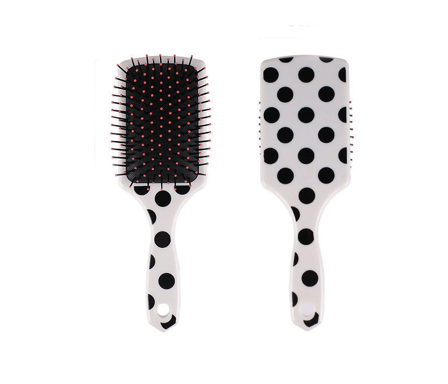 Beautichen Dairy Cow Theme Wave Point Comb Hair Brush Air Rubber Hair Massage Hair Brush