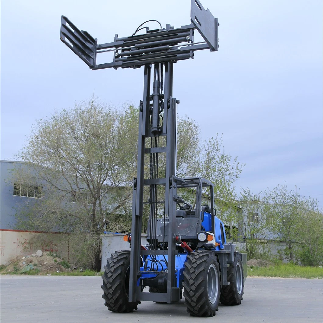 China 4X4 Drive Forklift de la carretera tracción a las cuatro ruedas todos Equipo de manipulación de la carretilla elevadora de terreno 6 M manipulación de almacén aplicable