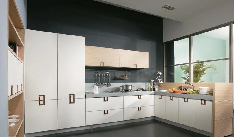 Custom White Painting High Gloss Lacquer Shaker Plywood Kitchen Cabinet