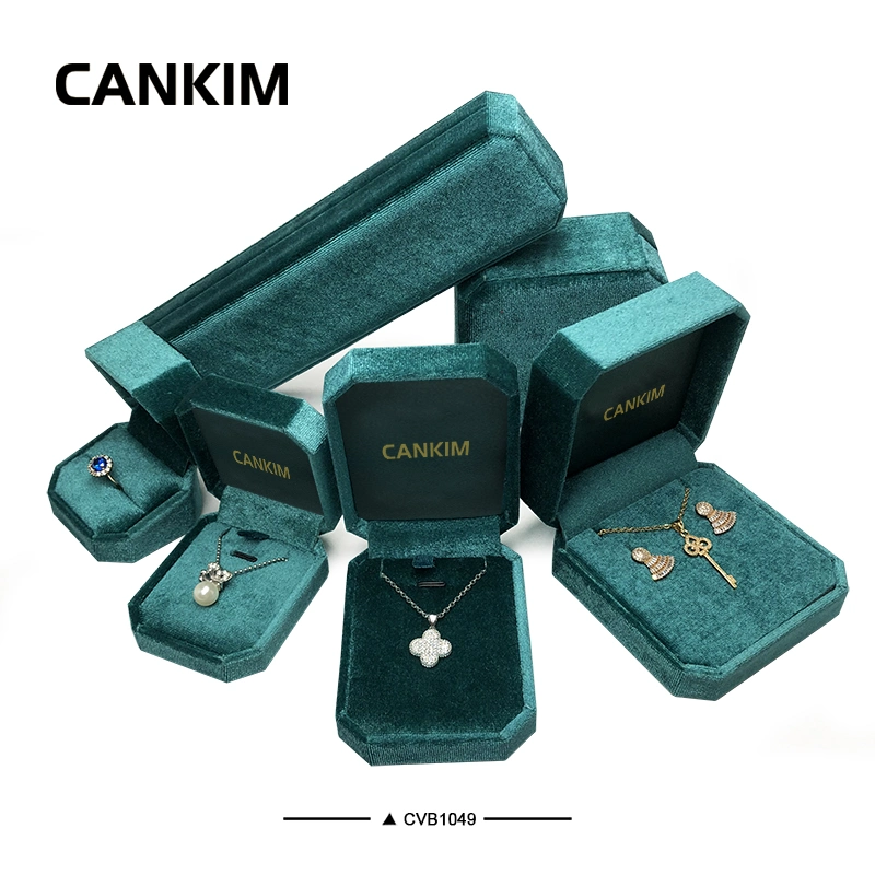 Cankim High quality/High cost performance  Velvet Jewelry Boxes Velvet Ring Box Velvet Boxes Jewelry Box Octagon Box with Logo