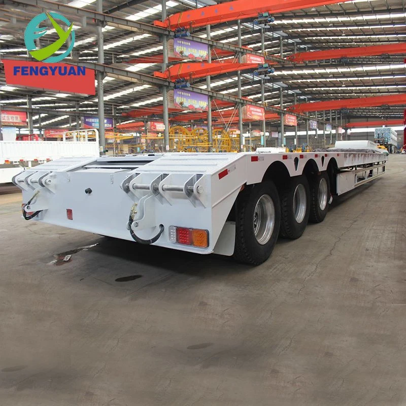 Fengyuan 40 Ton Payload Excavator Transport Lowbed Semi Truck Trailer