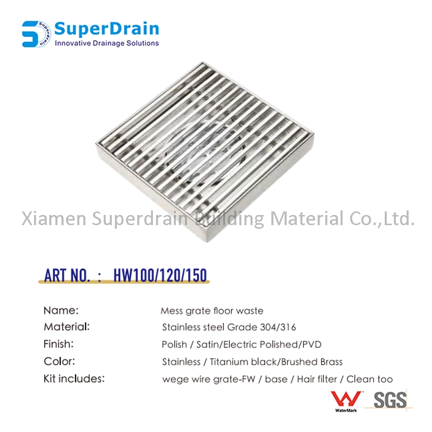 Sdrain S/S Square Channel Shower Drain for Washing Machine