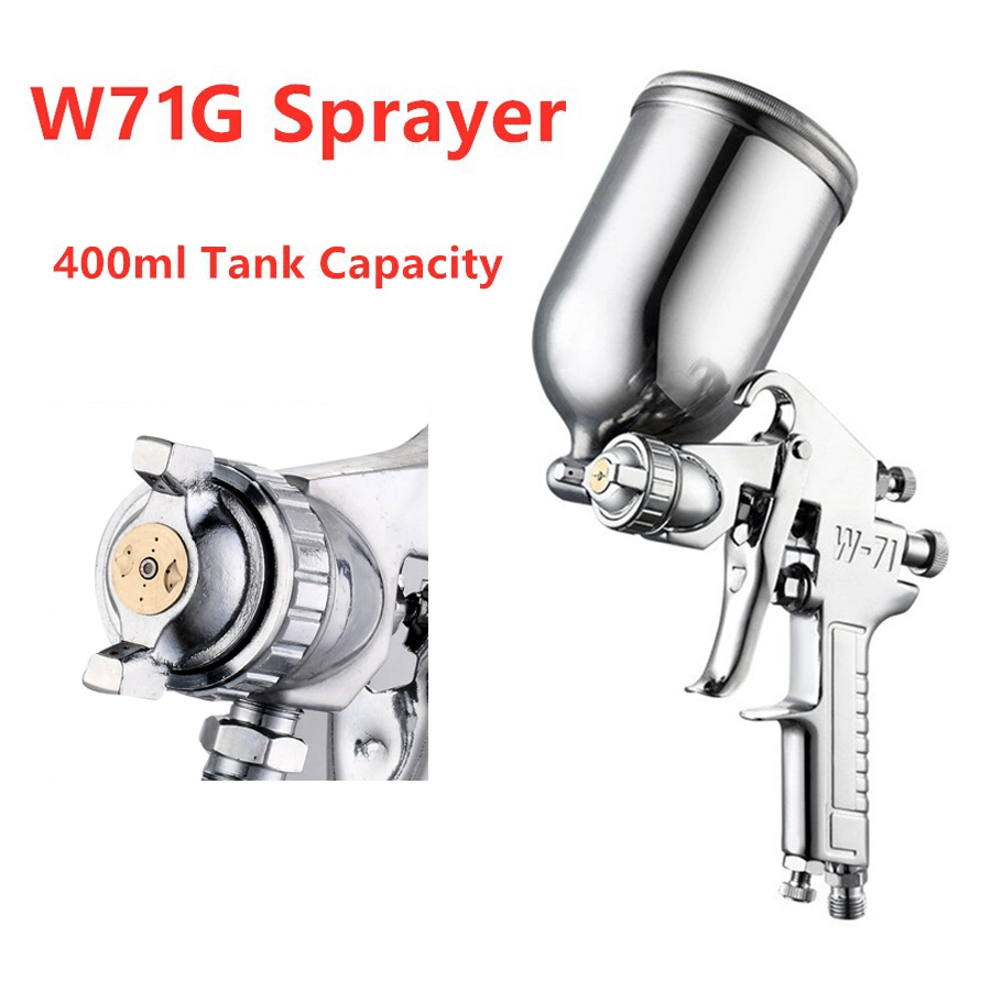 W-71g 400 Ml Gravity Paint Air Spray Gun 1.5mm Nozzle Multifunction Gravity Spray Gun Professional Pneumatic Airbrush Sprayer Alloy Painting Atomizer Tool