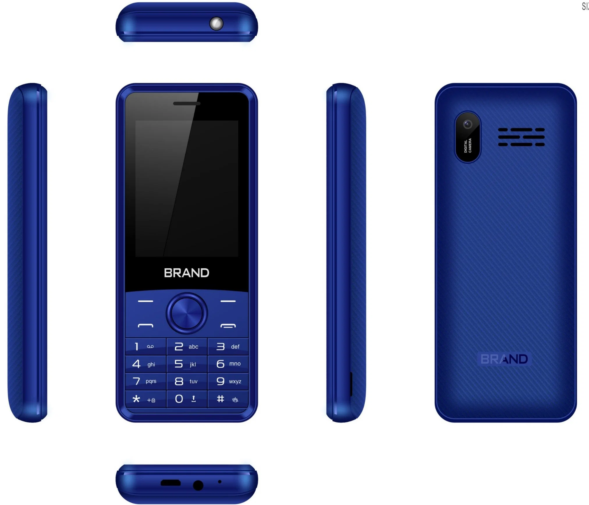 Teclado en color azul Teléfono altavoz altavoz 2 Tarjeta SIM para Niños ancianos característica Teléfono