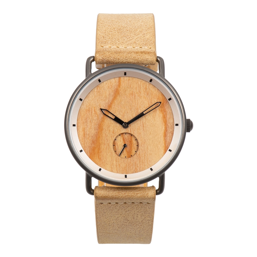 Metal Men Stainless Steel Back High Quality Japan Movt Quartz Wood Watch