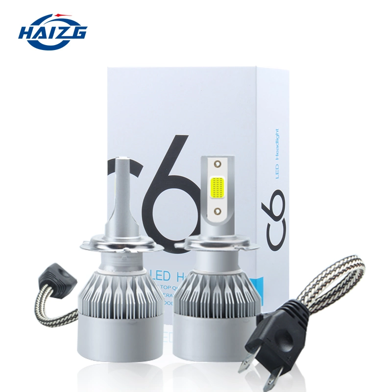 Haizg Faro automático de 36W COB C6 H4 H7 H11 Coche parte de los faros LED H7